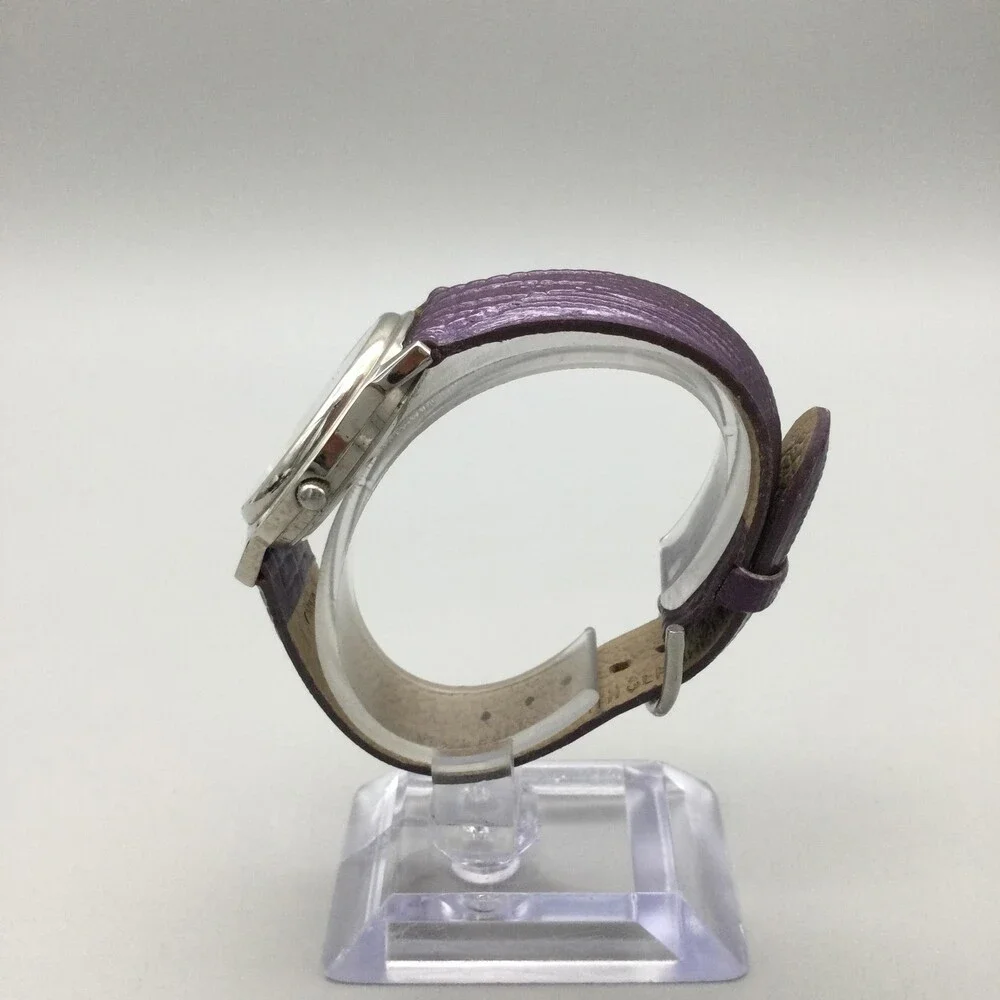 I Love Lucy Womens Watch 33mm Silver Tone Purple Dial Leather New Battery